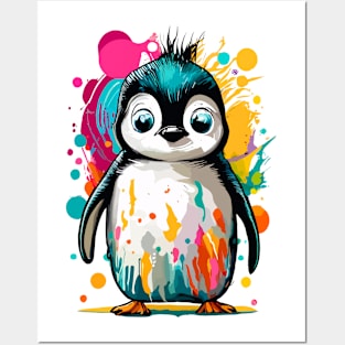 Baby Penguin Colourful - Cute Penguin Posters and Art